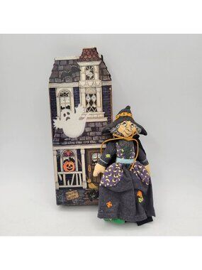 Hallmark WINIFRED WITCH 6.5" Cloth Doll Ornament Vintage 1970s Halloween Decor